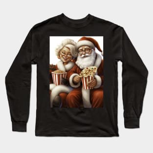 Santa Claus and his Mrs. Claus on white background Long Sleeve T-Shirt